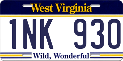 WV license plate 1NK930