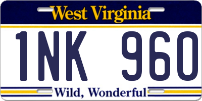 WV license plate 1NK960