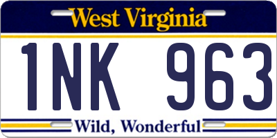 WV license plate 1NK963
