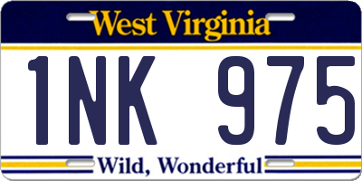 WV license plate 1NK975