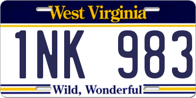 WV license plate 1NK983