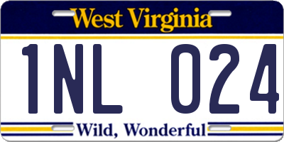 WV license plate 1NL024