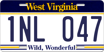 WV license plate 1NL047