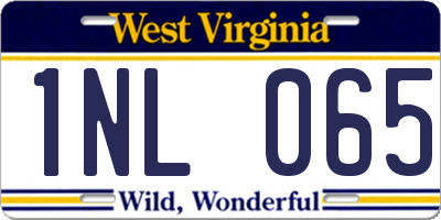 WV license plate 1NL065