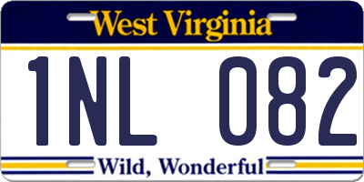 WV license plate 1NL082