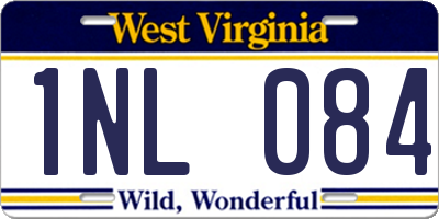 WV license plate 1NL084