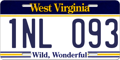WV license plate 1NL093