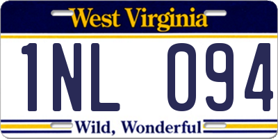 WV license plate 1NL094