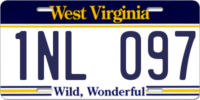 WV license plate 1NL097