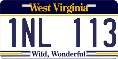WV license plate 1NL113