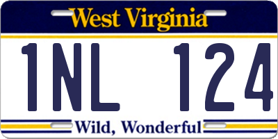 WV license plate 1NL124