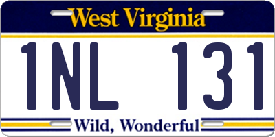 WV license plate 1NL131
