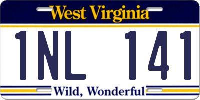 WV license plate 1NL141