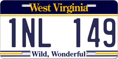 WV license plate 1NL149