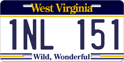 WV license plate 1NL151
