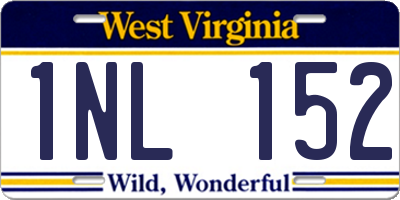 WV license plate 1NL152