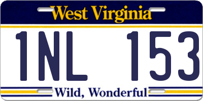 WV license plate 1NL153