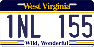 WV license plate 1NL155