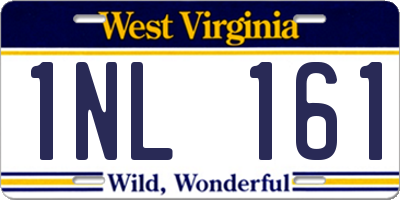 WV license plate 1NL161