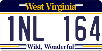 WV license plate 1NL164