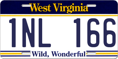 WV license plate 1NL166