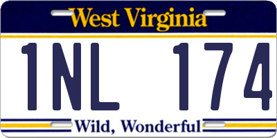 WV license plate 1NL174