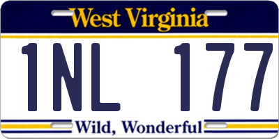WV license plate 1NL177