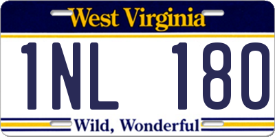 WV license plate 1NL180