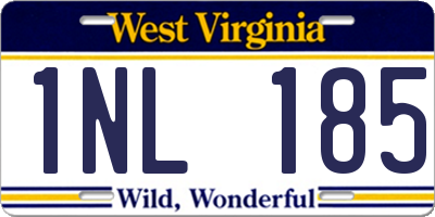 WV license plate 1NL185