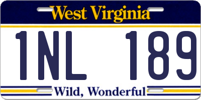 WV license plate 1NL189