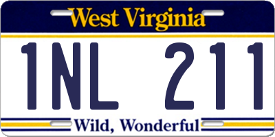 WV license plate 1NL211