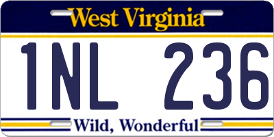 WV license plate 1NL236
