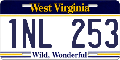 WV license plate 1NL253