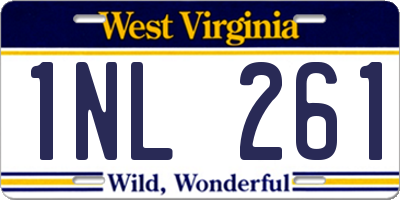 WV license plate 1NL261