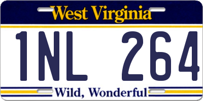 WV license plate 1NL264