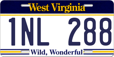 WV license plate 1NL288