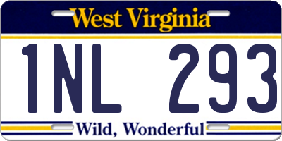 WV license plate 1NL293