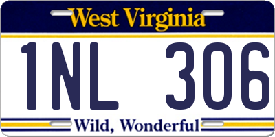 WV license plate 1NL306