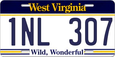 WV license plate 1NL307