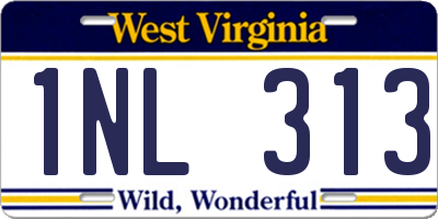 WV license plate 1NL313