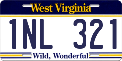 WV license plate 1NL321
