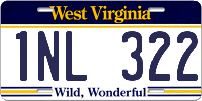 WV license plate 1NL322