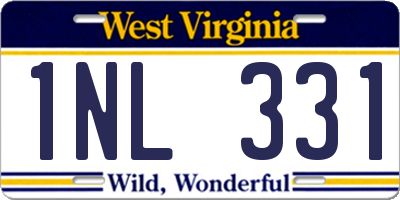 WV license plate 1NL331
