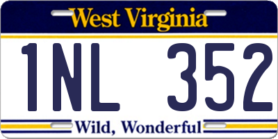 WV license plate 1NL352