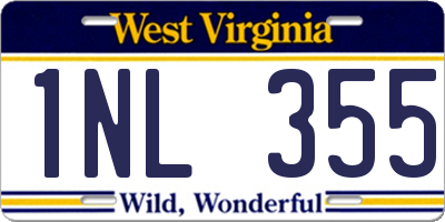 WV license plate 1NL355
