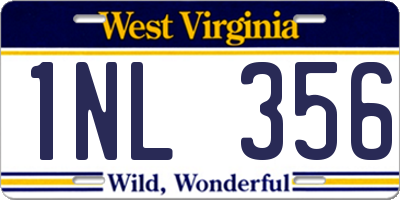 WV license plate 1NL356