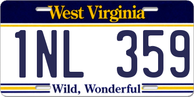 WV license plate 1NL359