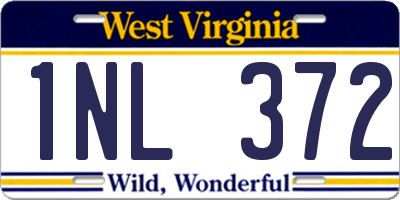 WV license plate 1NL372