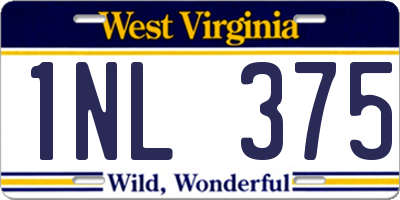 WV license plate 1NL375