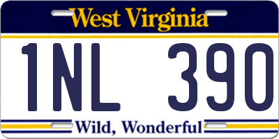 WV license plate 1NL390